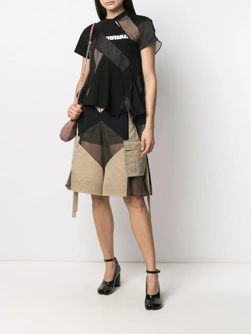 фото Sacai футболка с контрастными вставками