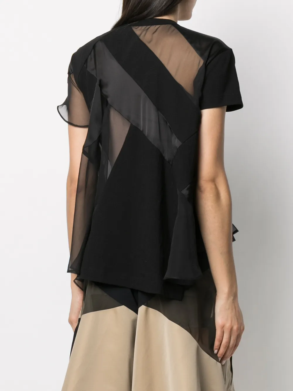 фото Sacai футболка с контрастными вставками