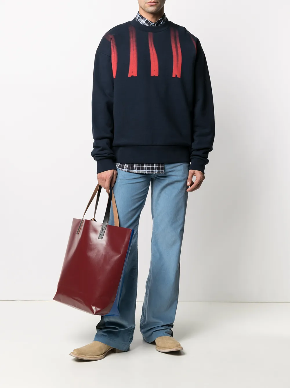 фото Marni толстовка с круглым вырезом и логотипом