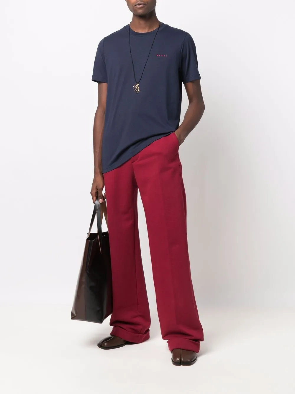 Marni T-shirt met logoprint - Blauw