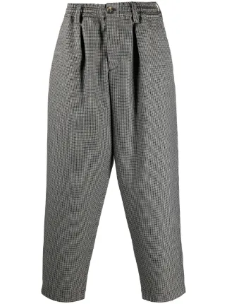 Shop Marni check-print cropped trousers 