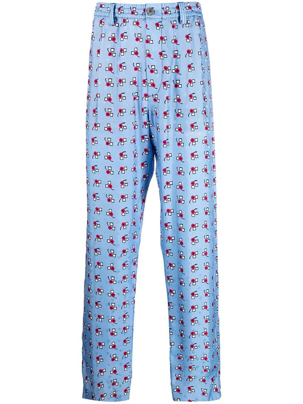 

Marni pantalones rectos con motivo - Azul