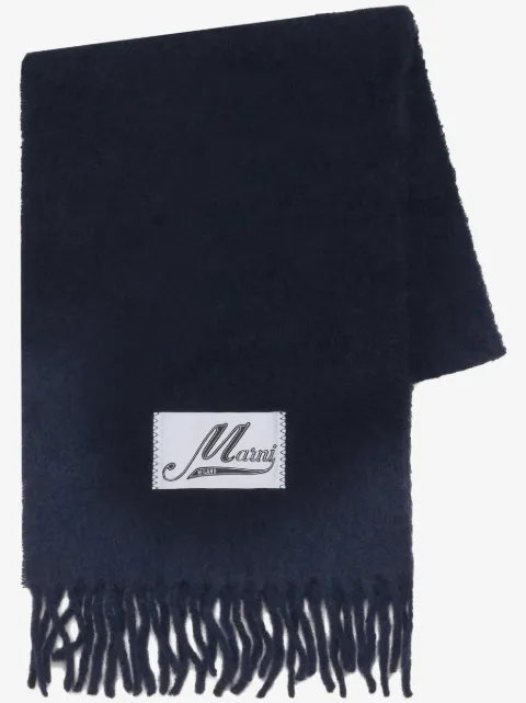 Marni brushed alpaca-blend scarf with fringes