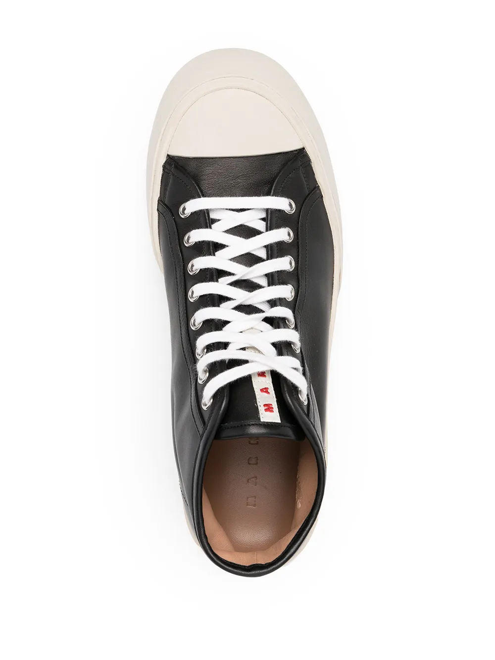 Shop Marni Pablo Leather High-top Sneakers In 黑色