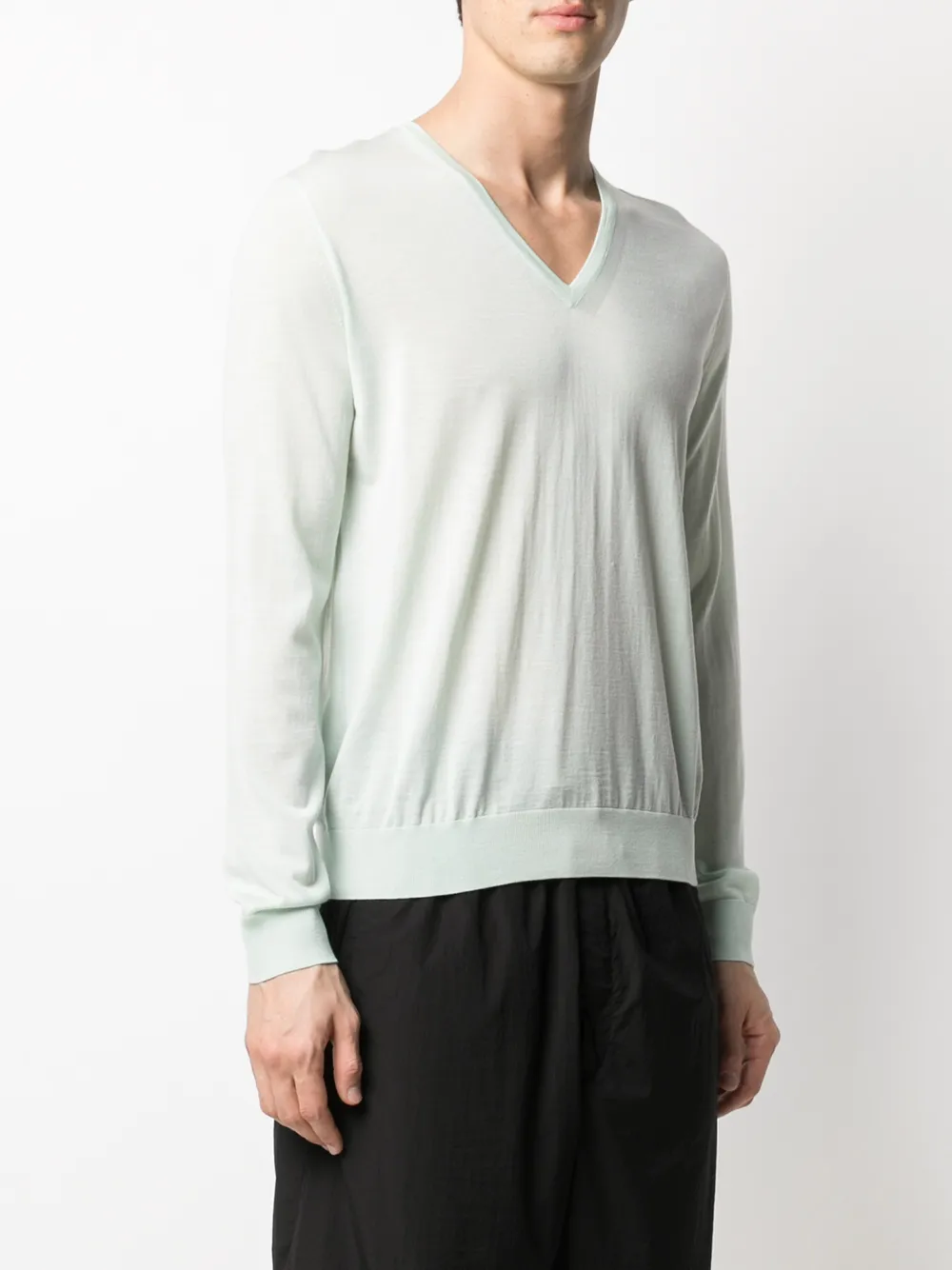  Prada Knitted Long-sleeve Jumper - Green 