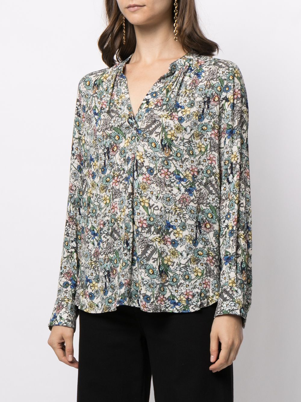 Zadig&Voltaire Tink Crinkled flower-print Shirt - Farfetch