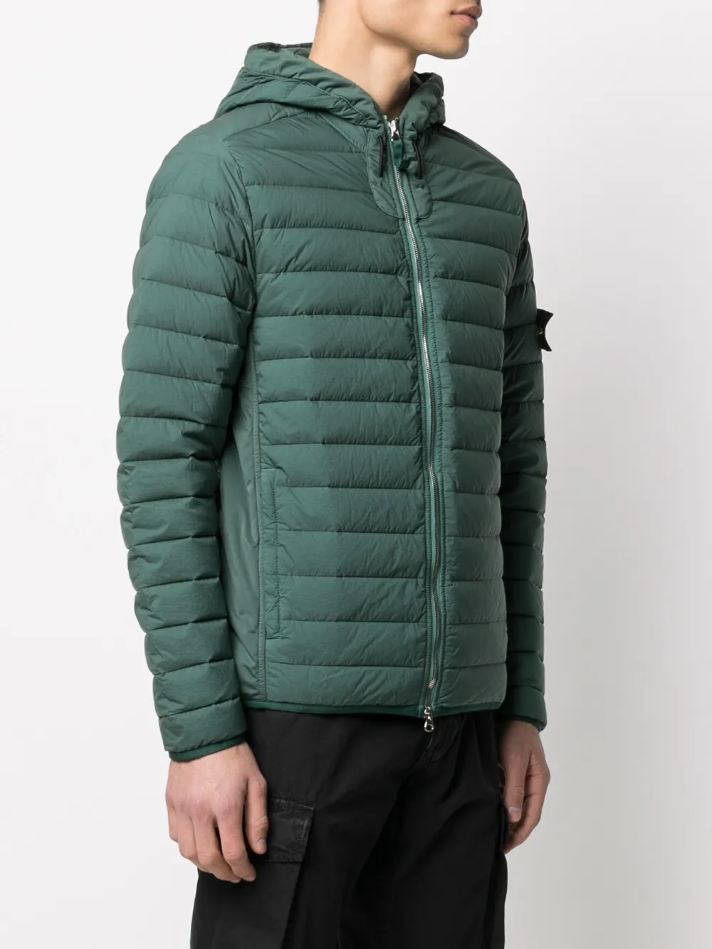 фото Stone island стеганая куртка с капюшоном