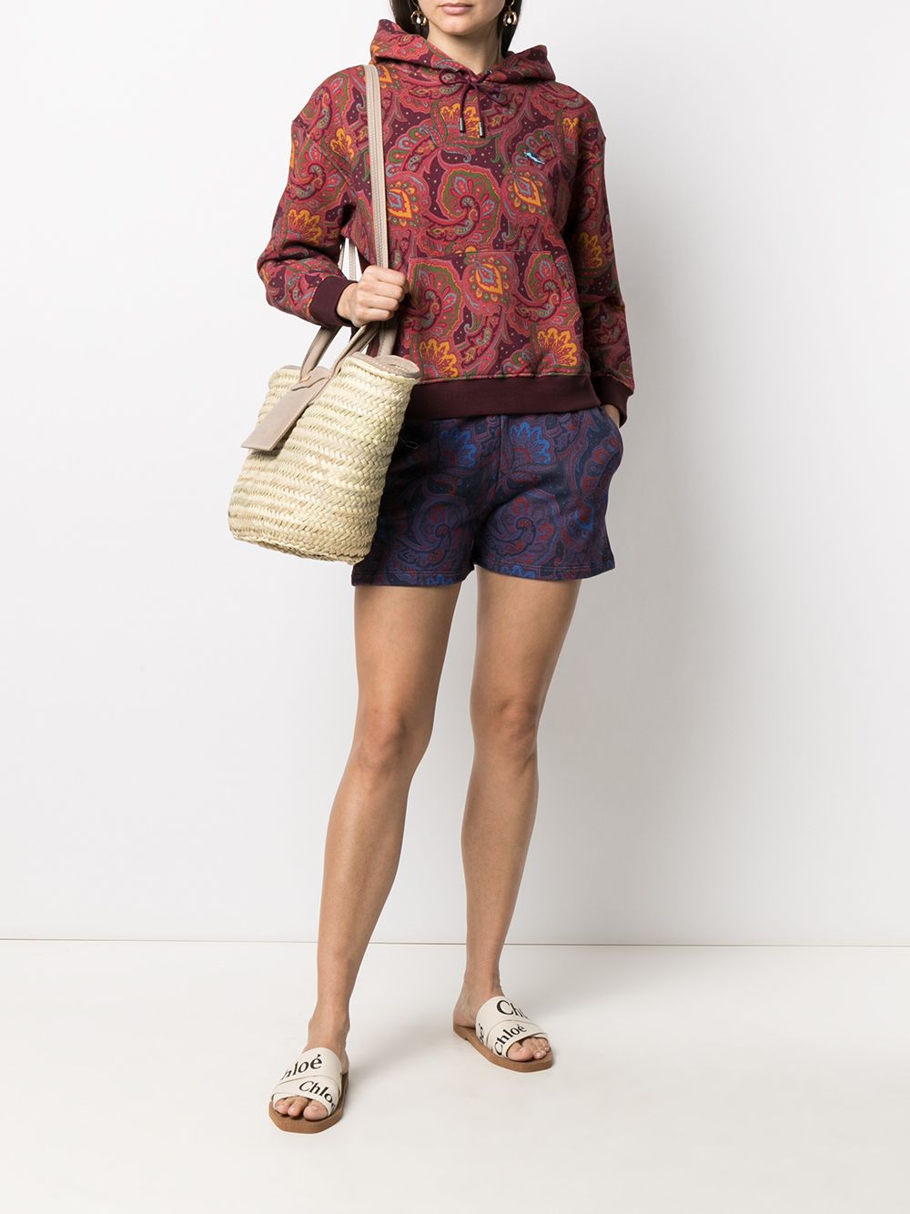 Shop ETRO paisley-print drawstring-waist shorts with Express Delivery ...