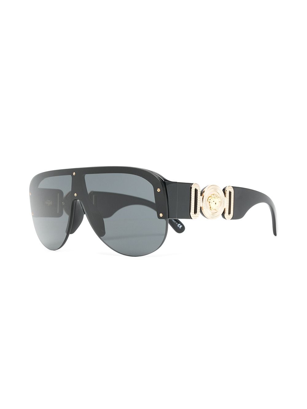 Shop Versace Tinted Pilot-frame Sunglasses In Black