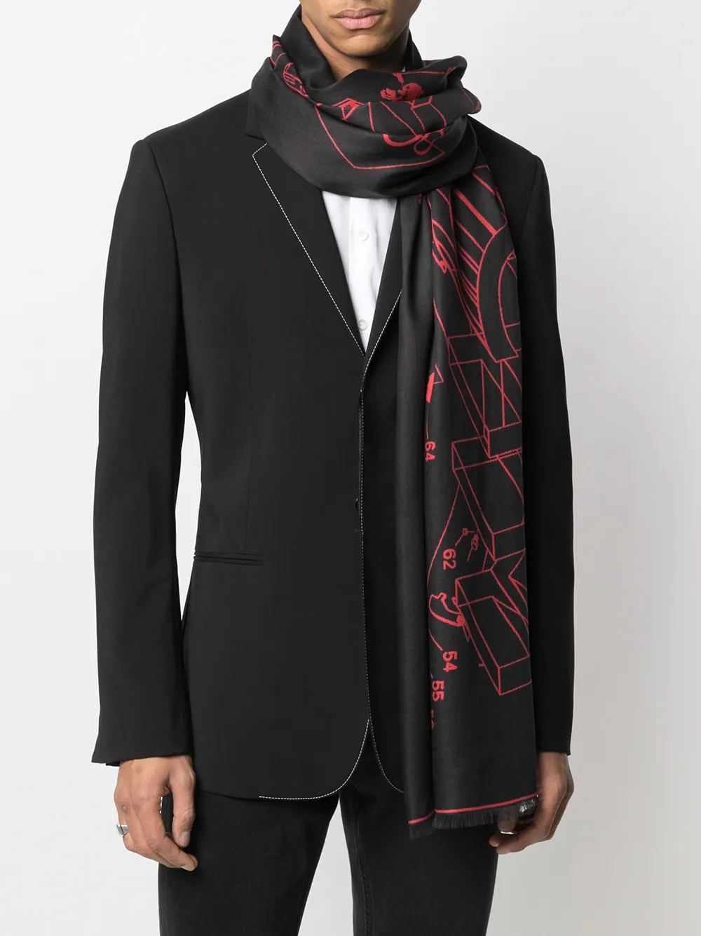 фото Givenchy шарф с логотипом и бахромой