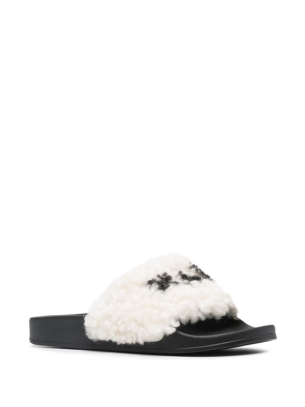 Marni logo-print Shearling Slides - Farfetch