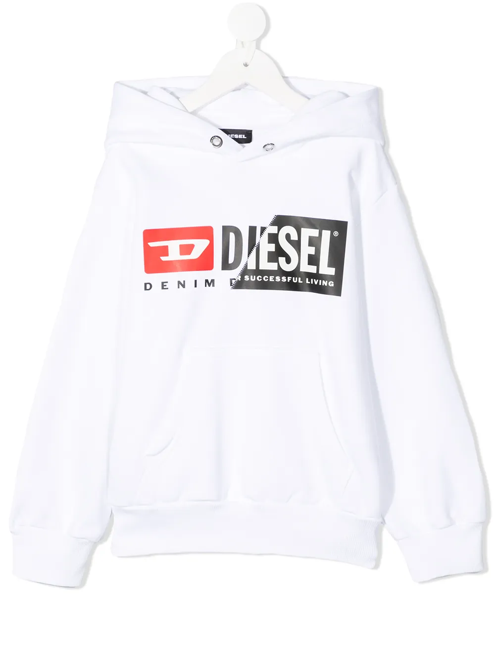 

Diesel Kids hoodie con logo estampado - Blanco