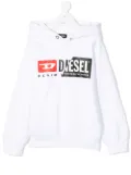 Diesel Kids combination-logo print hoodie - White