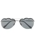 Miu Miu Eyewear mirrored cloud-frame sunglasses - Silver