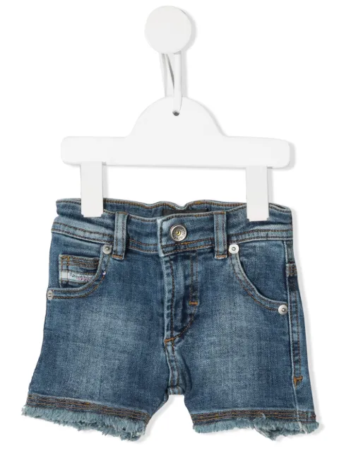 Diesel Kids شورت جينز بأطراف منسلة