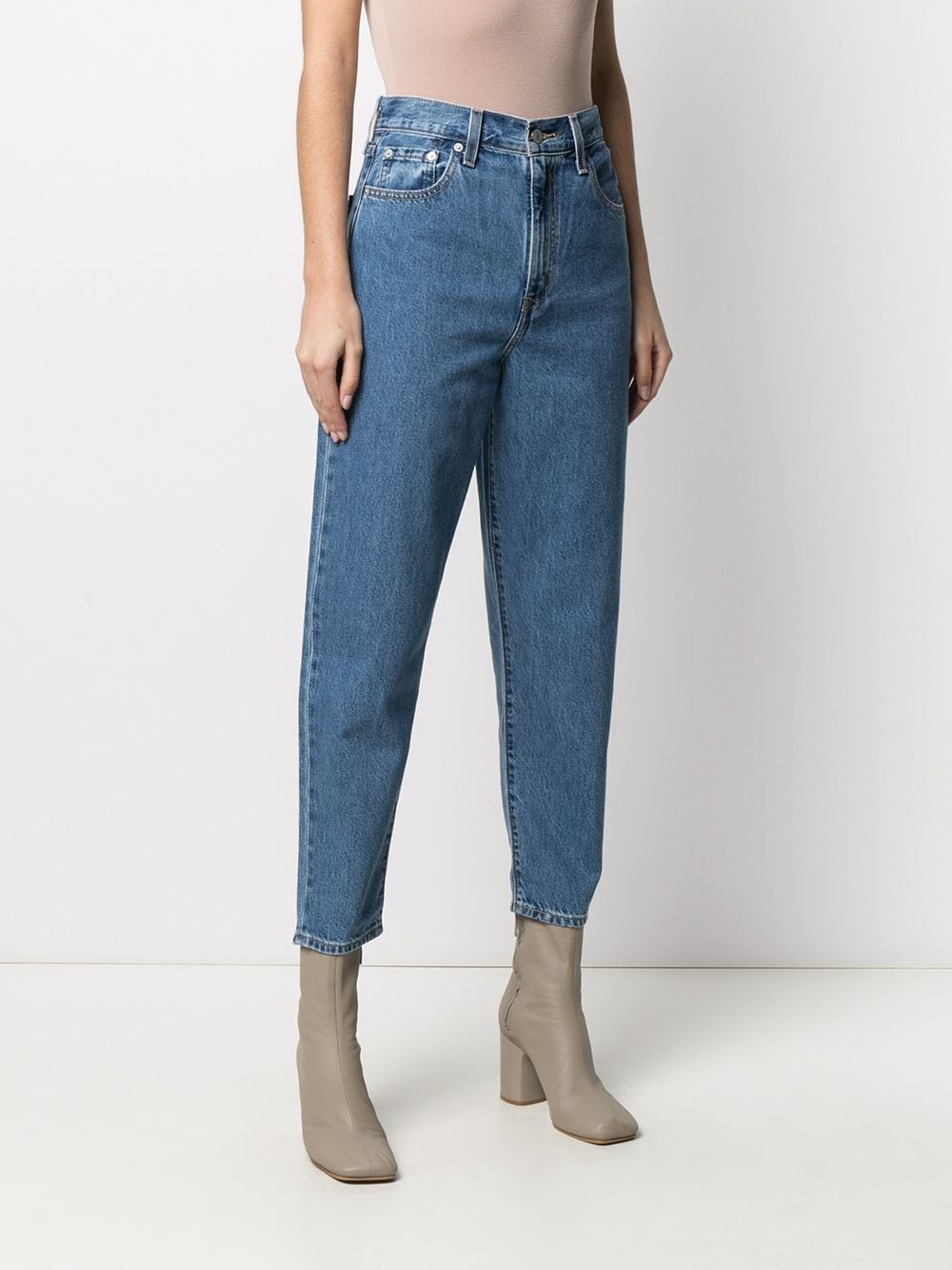 Shop Levi's Cropped Straight Leg Jeans In Blue