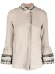 Image 1 of Bazar Deluxe embroidered flared sleeves buttoned jacket