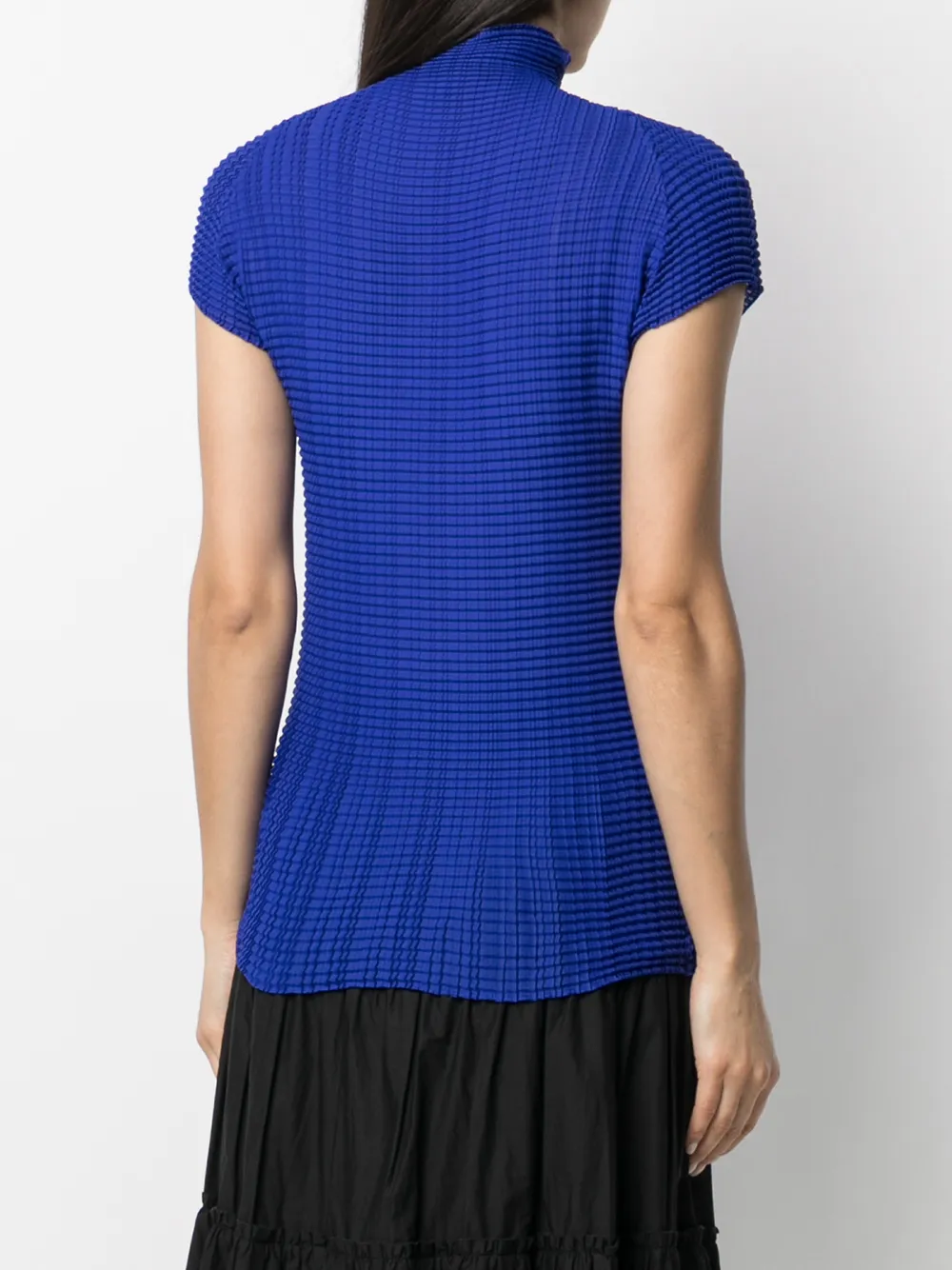 фото Issey miyake плиссированный топ с высоким воротником