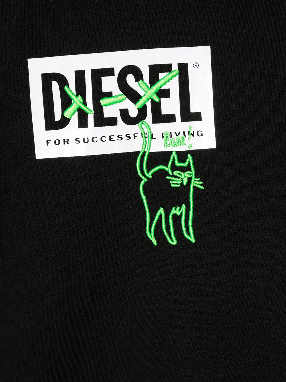 фото Diesel kids толстовка с логотипом и вышивкой