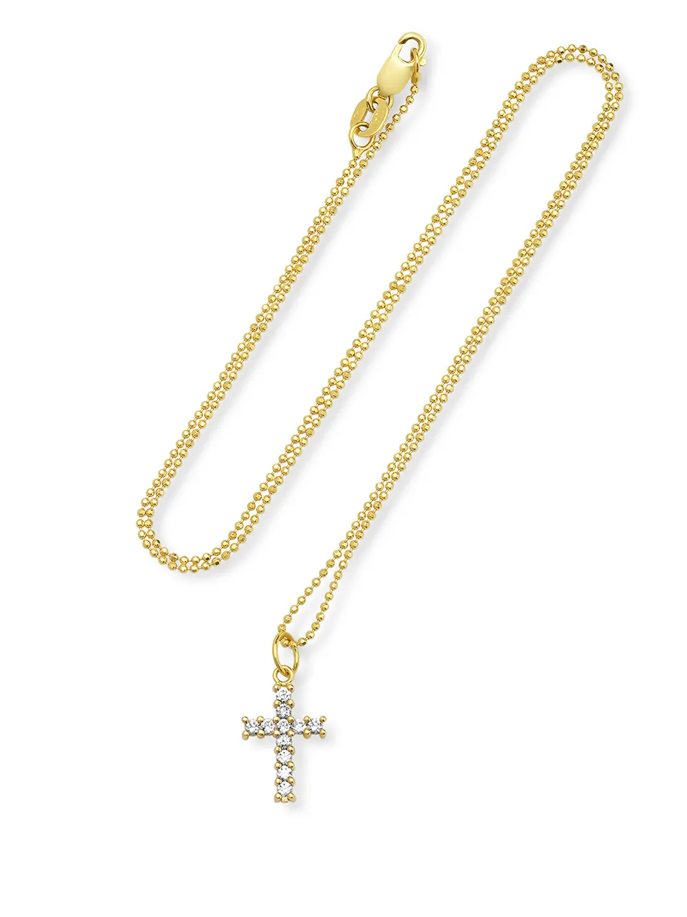 Click to view more detailed imagery on our partner's website Andrea Fohrman 18kt Yellow Gold Diamond Cross Necklace