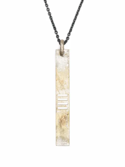 Parts of Four pendant-detailed brass necklace