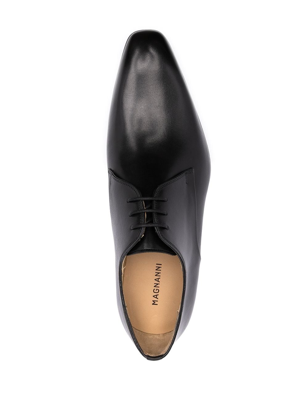 Shop Magnanni Negro Leather Oxford Shoes In Black