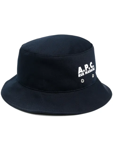 A.P.C. blue logo bucket hat for women 