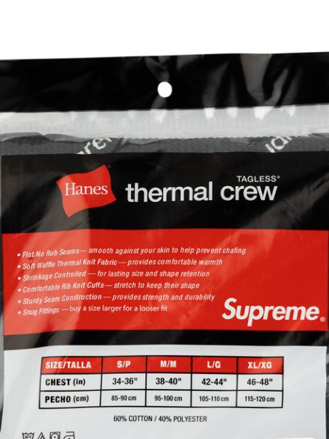 supreme hanes thermal crew black