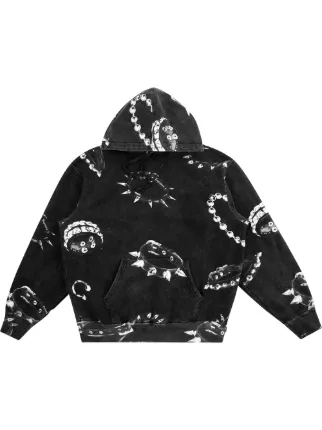 Supreme studded collars print hoodie 