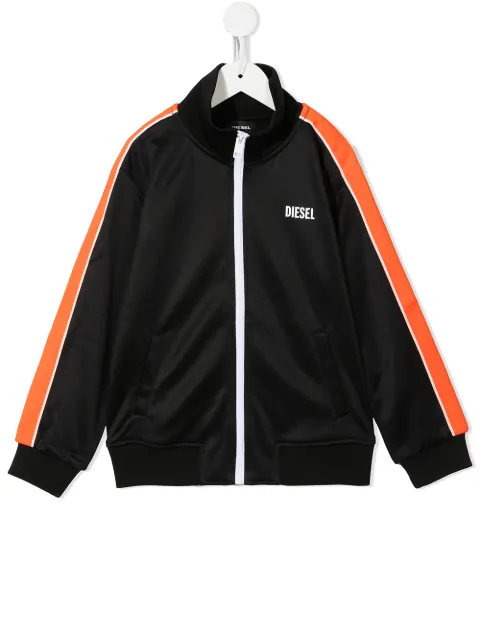 Diesel Kids chamarra deportiva con logo estampado