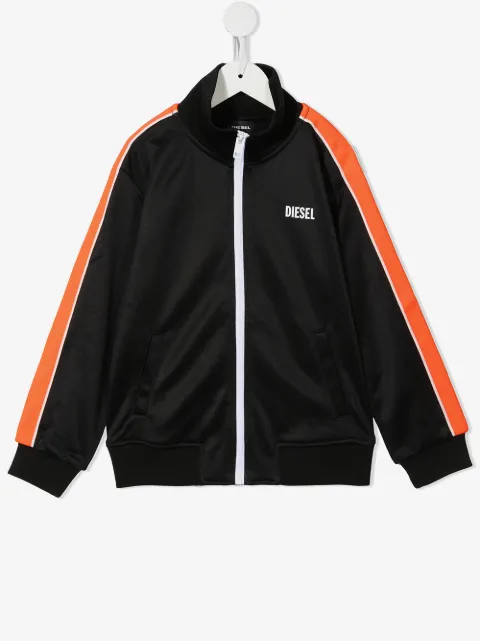Diesel Kids logo-print zip-up track jacket