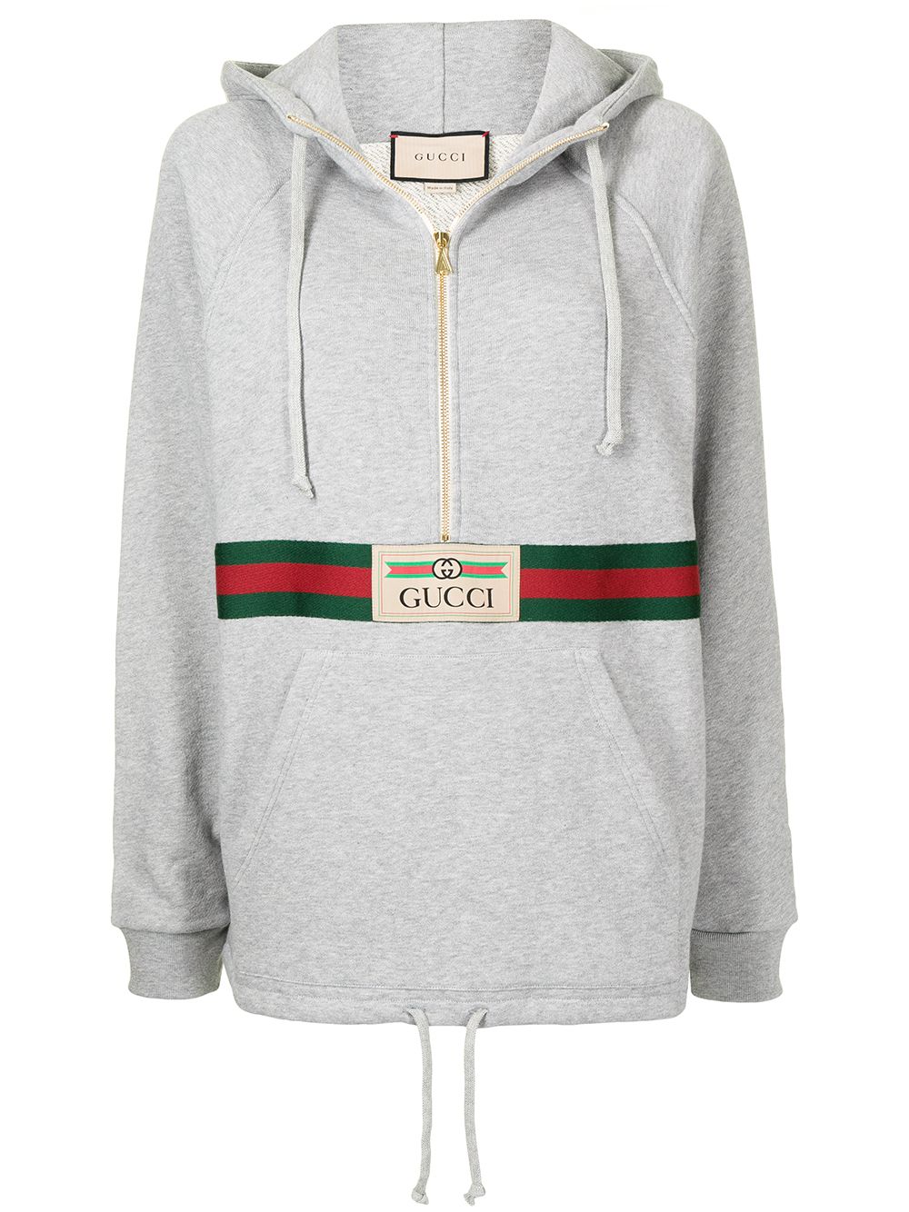 фото Gucci худи с нашивкой-логотипом и отделкой web