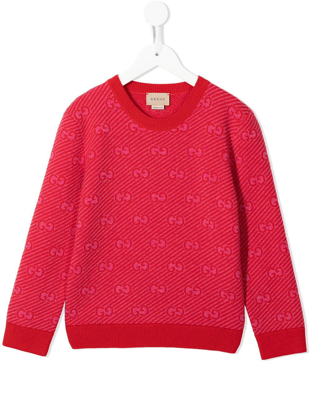 

Gucci Kids suéter con motivo GG en jacquard - Rojo