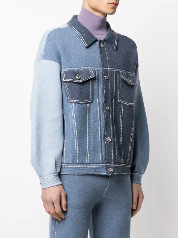 block colour denim jacket