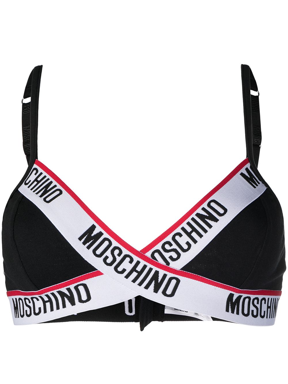 фото Moschino бюстгальтер с логотипом и треугольными чашками