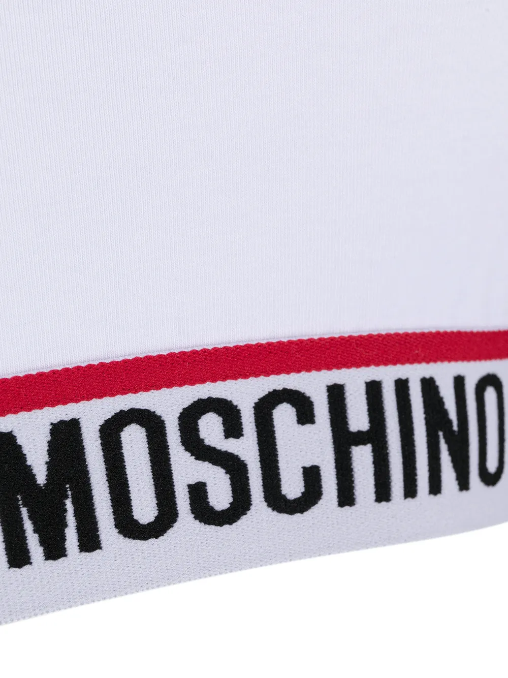 фото Moschino укороченный топ вязки интарсия с логотипом