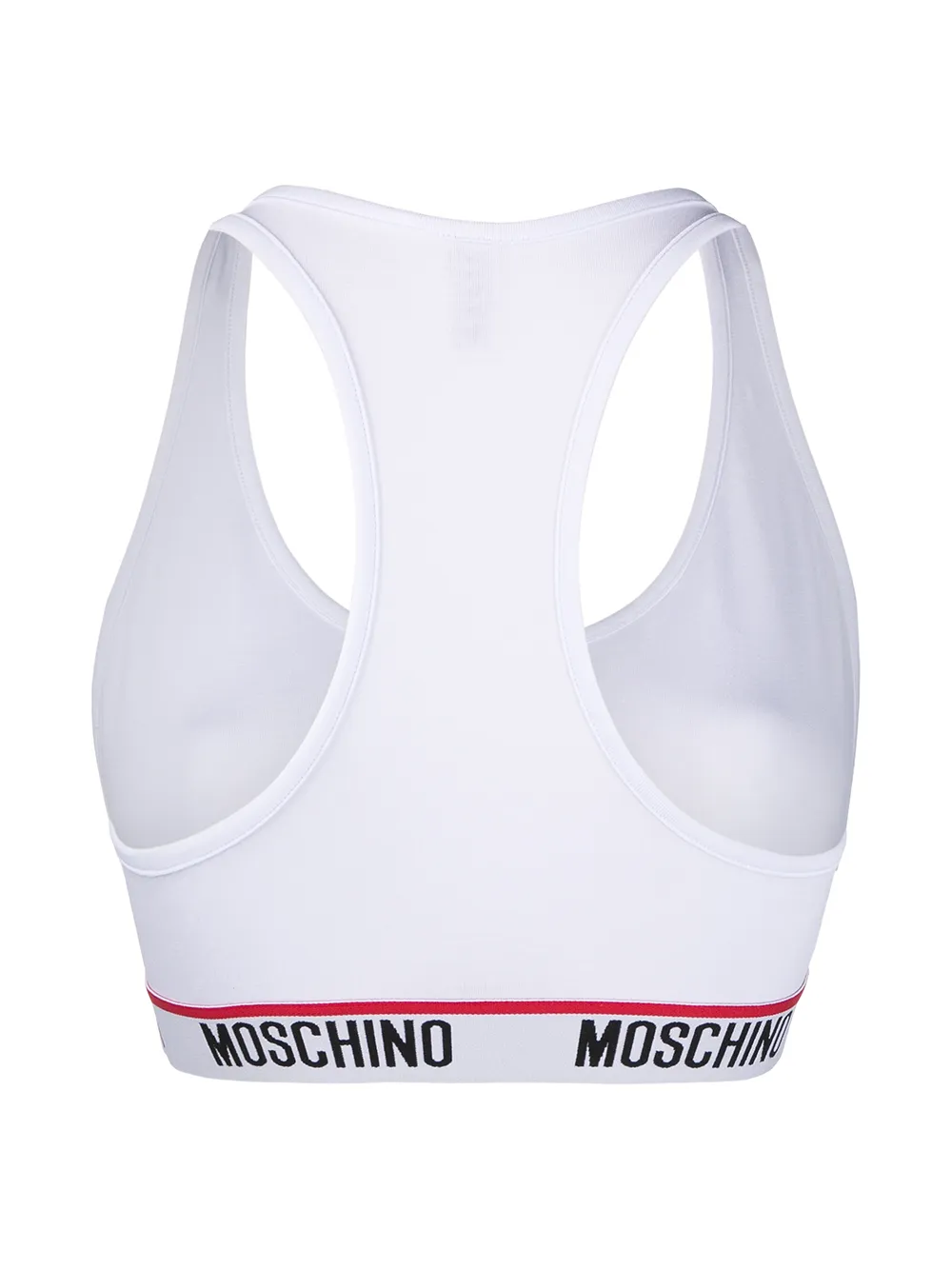 фото Moschino укороченный топ вязки интарсия с логотипом