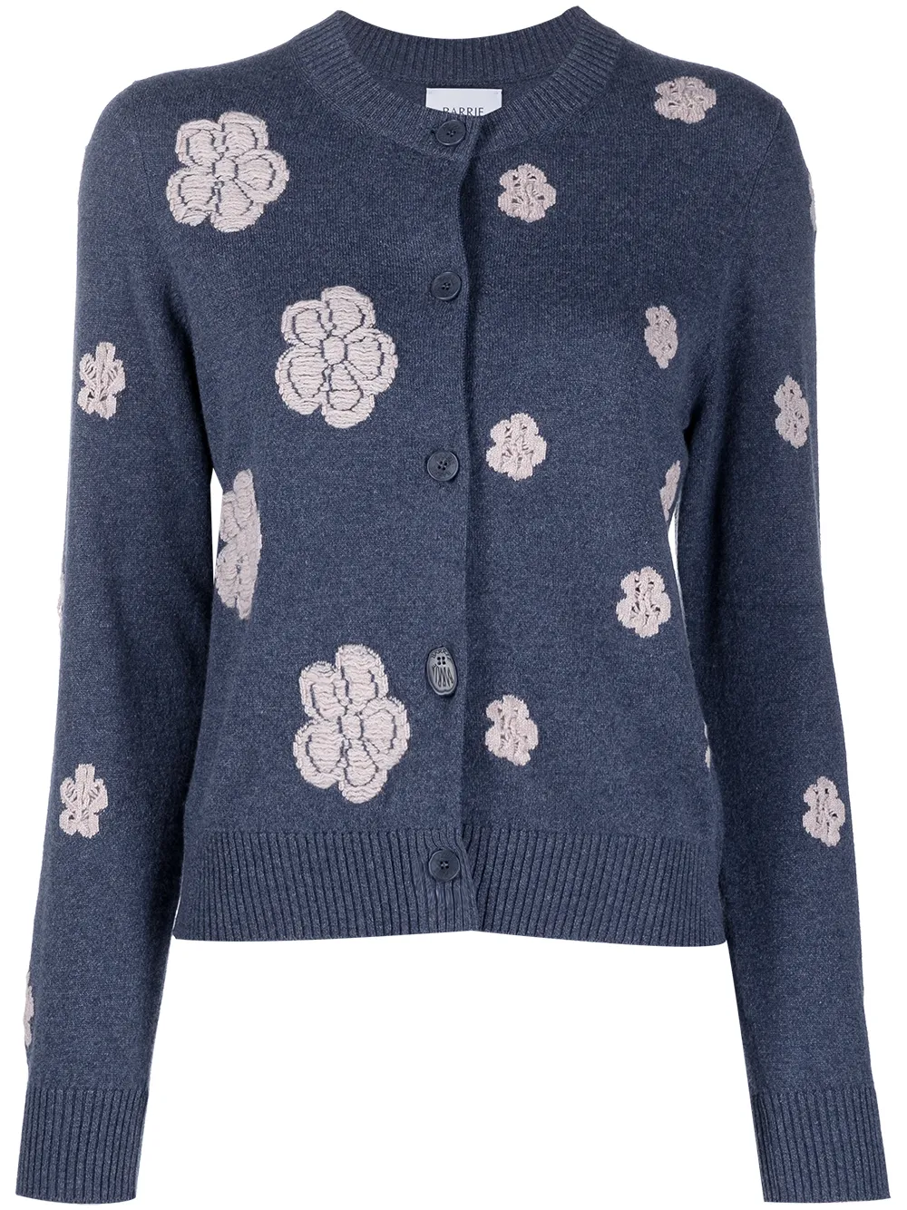 blue embroidered cardigan