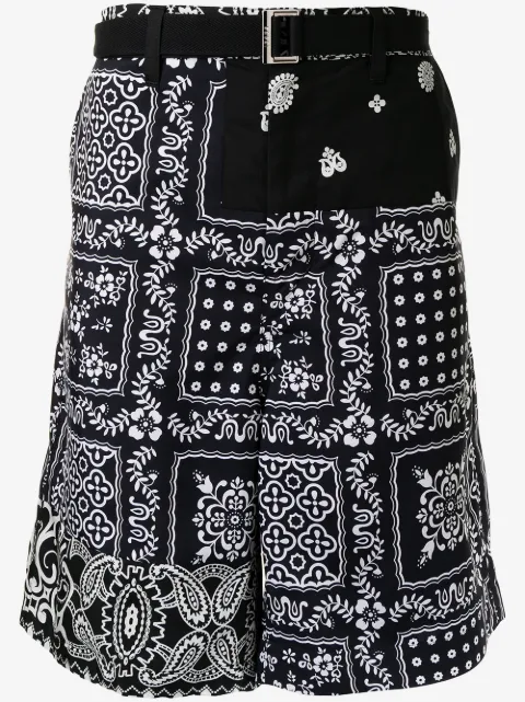 sacai bandanamönstrade cargoshorts
