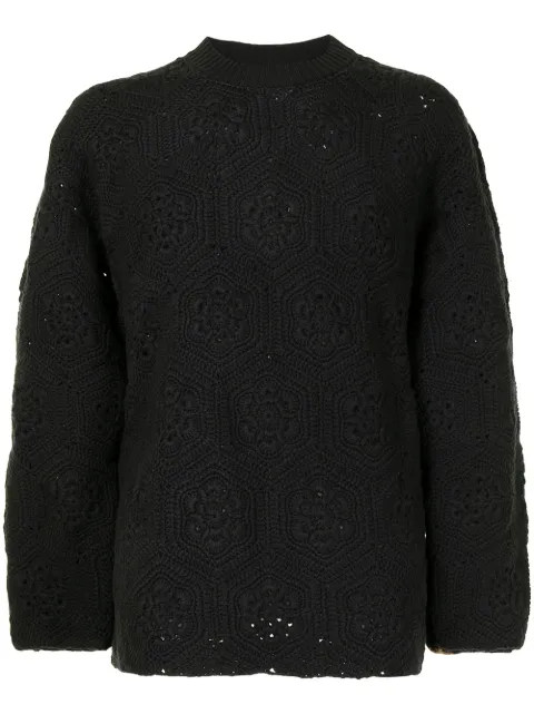 patterned knitted jumper