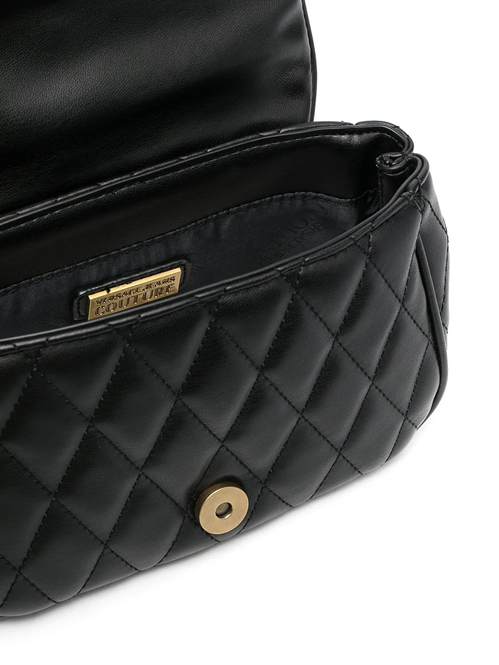 фото Versace jeans couture стеганая сумка через плечо с металлическим логотипом