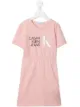 Image 1 of Calvin Klein Kids logo-print elasticated waist dress