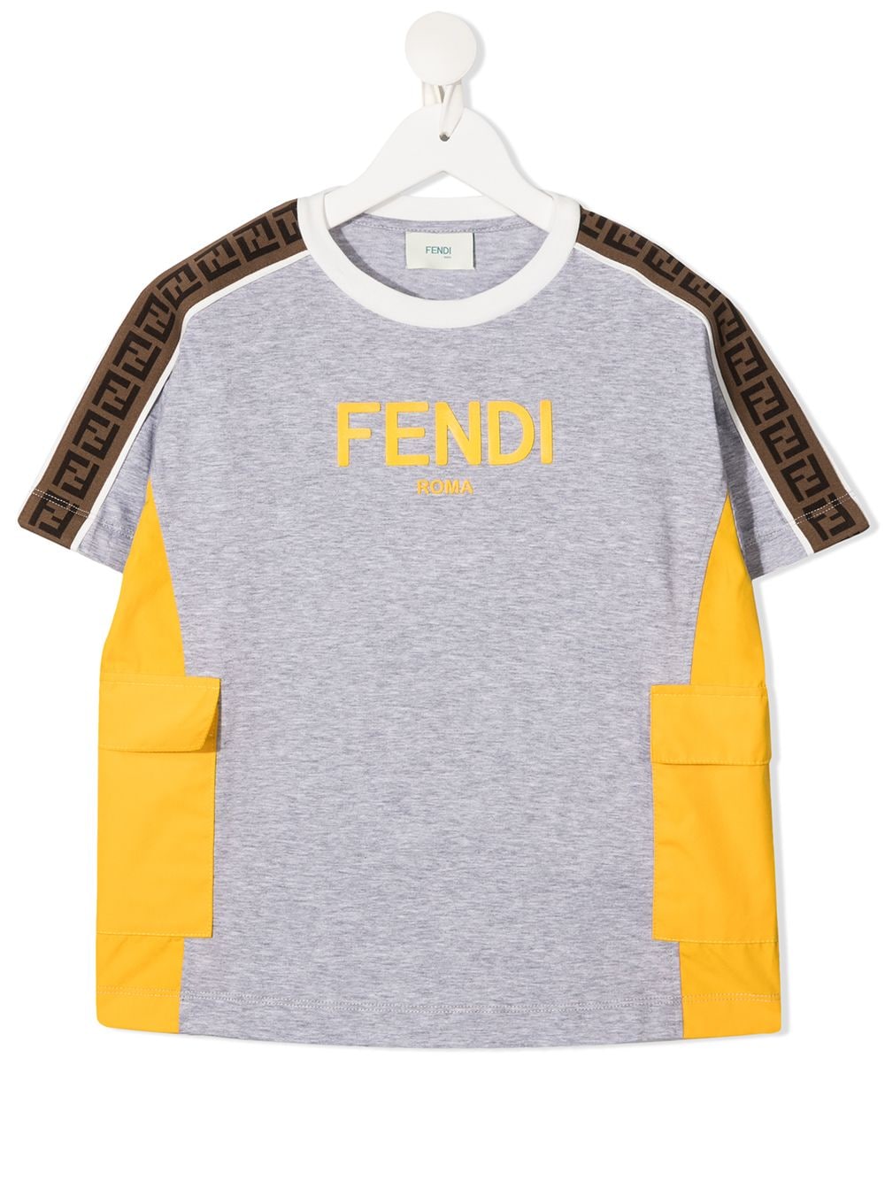 фото Fendi kids футболка с накладным карманом и логотипом