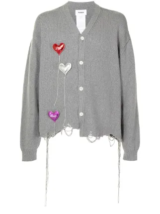 Shop Doublet heart-appliqué knitted 