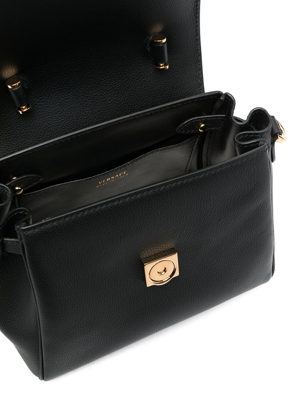 Shop Versace Small La Medusa Top-handle Bag In Black