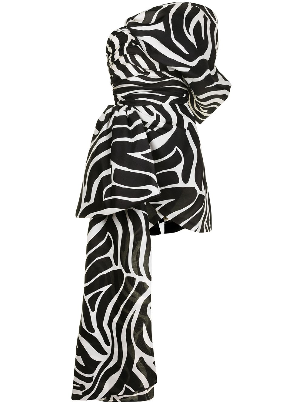 Isabel Sanchis Zebra-print Silk Mini Dress In Black | ModeSens