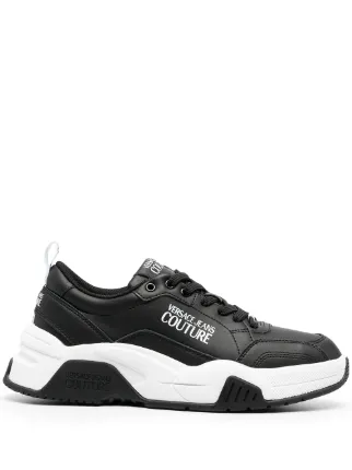 Versace jeans logo hot sale trainers black