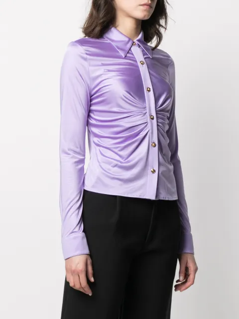 versace ruched long sleeve top