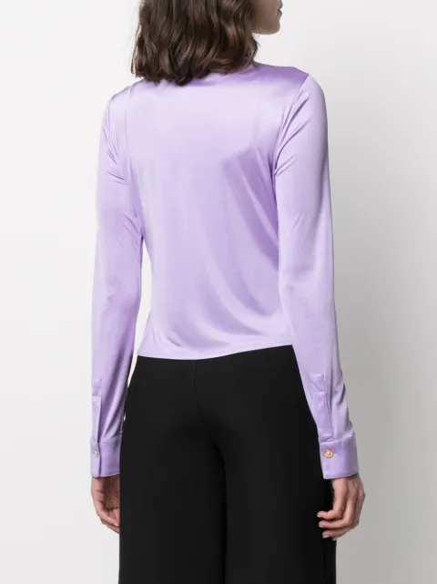 versace ruched long sleeve top