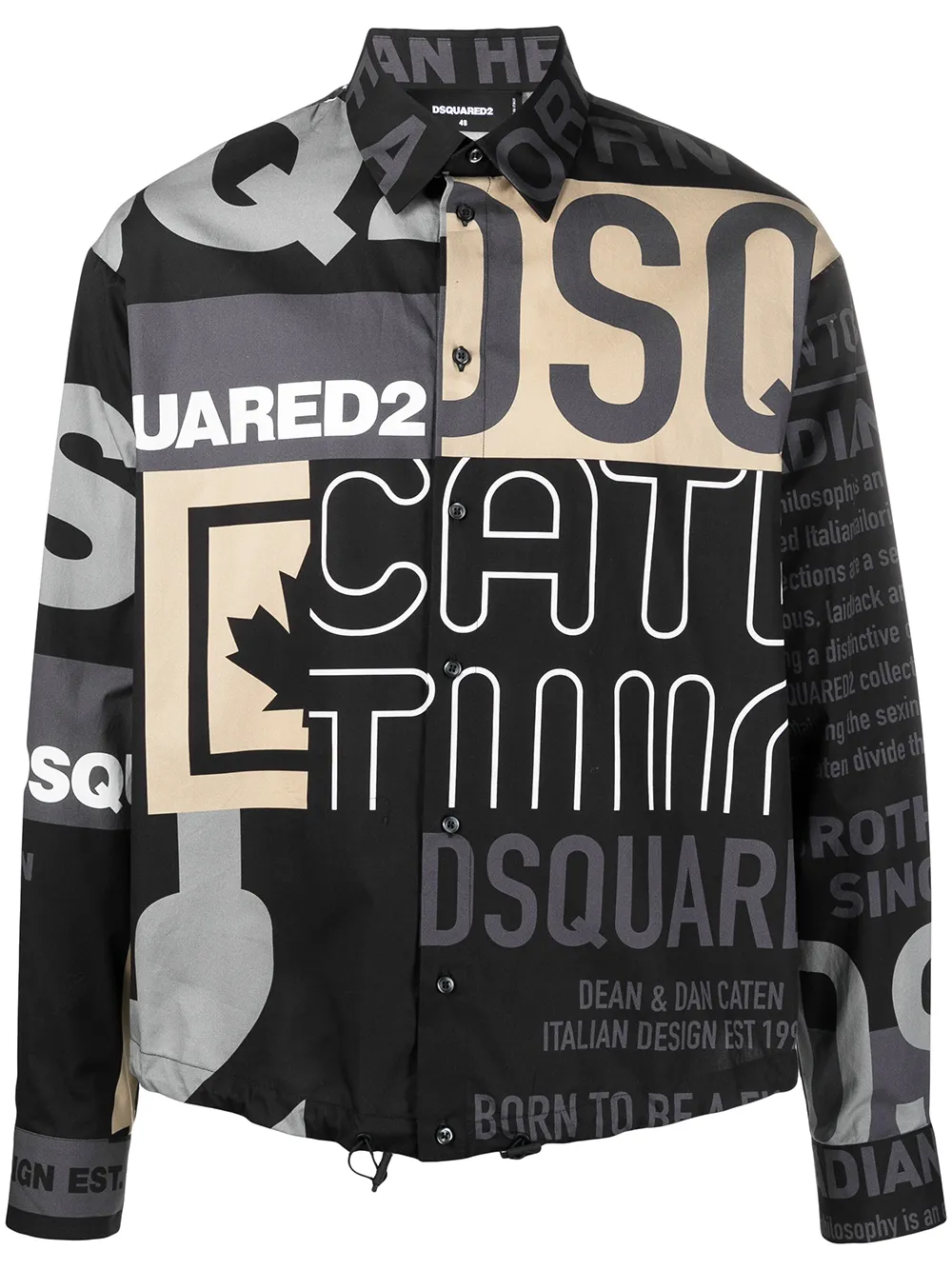 фото Dsquared2 рубашка в технике пэчворк с логотипом